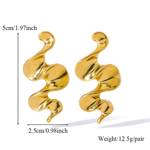 EILIECK 316L Stainless Steel Exaggerated Snake Dangle Earrings for Women Prevent Allergy Metal Charm Trendy Jewelry Lady Gift