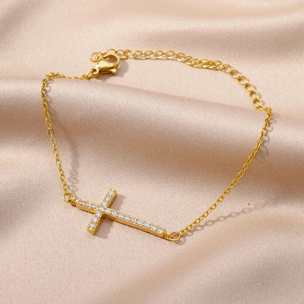 Maison Bonté – Gold-Plated Cross Bracelet