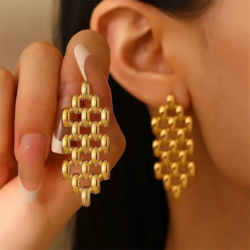 EILIECK 316L Stainless Steel Exaggerated Snake Dangle Earrings for Women Prevent Allergy Metal Charm Trendy Jewelry Lady Gift