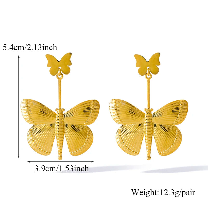 EILIECK 316L Stainless Steel Exaggerated Snake Dangle Earrings for Women Prevent Allergy Metal Charm Trendy Jewelry Lady Gift