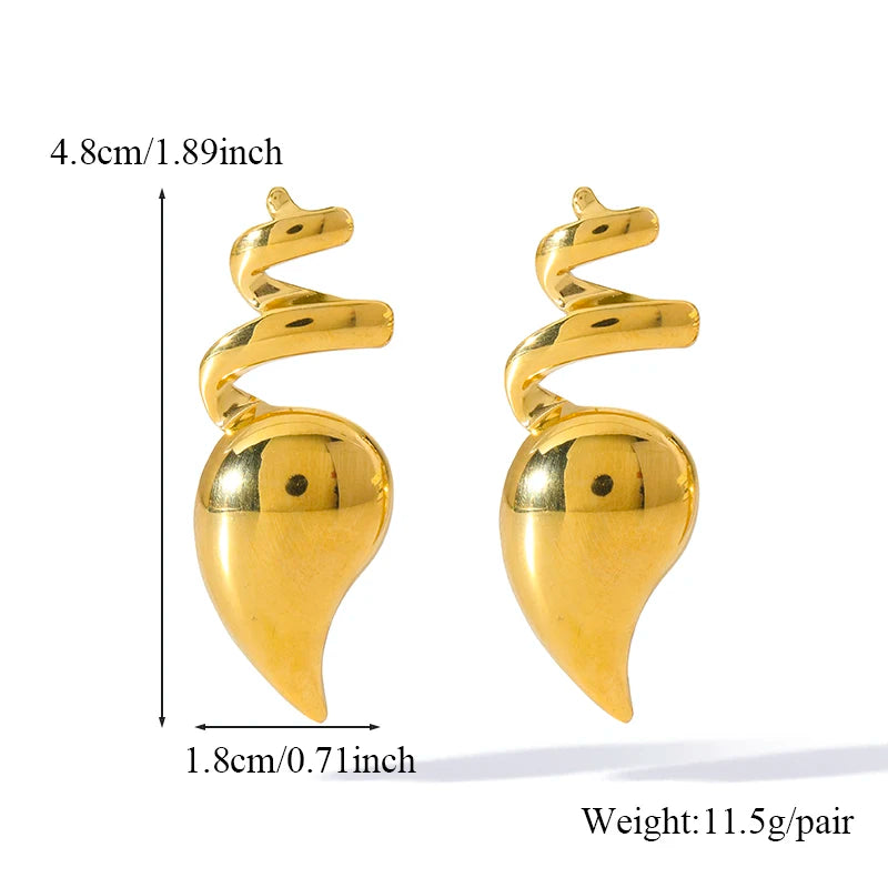 EILIECK 316L Stainless Steel Exaggerated Snake Dangle Earrings for Women Prevent Allergy Metal Charm Trendy Jewelry Lady Gift
