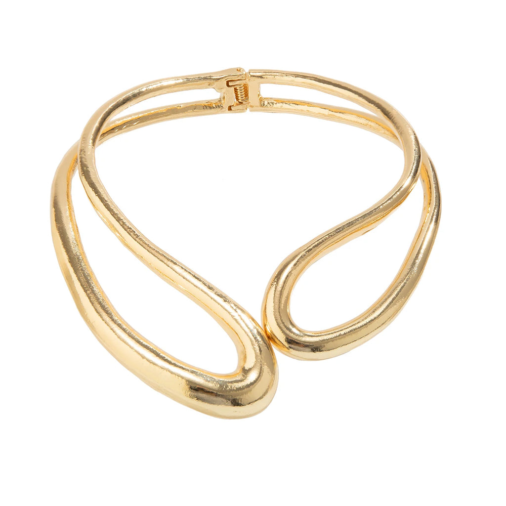 Salircon Exaggerated Geometric Metal Collar Choker Gothic Gold Color Adjustable Necklace Women's African Tribal Neck Jewelry
