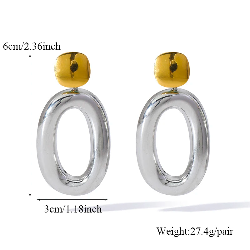 EILIECK 316L Stainless Steel Exaggerated Snake Dangle Earrings for Women Prevent Allergy Metal Charm Trendy Jewelry Lady Gift