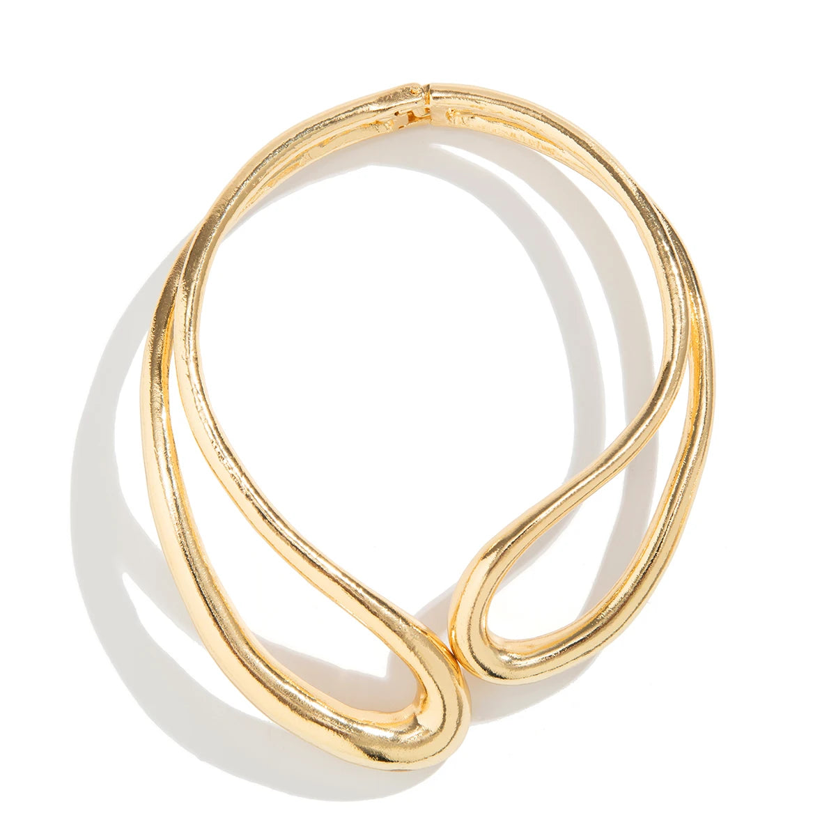 Salircon Exaggerated Geometric Metal Collar Choker Gothic Gold Color Adjustable Necklace Women's African Tribal Neck Jewelry