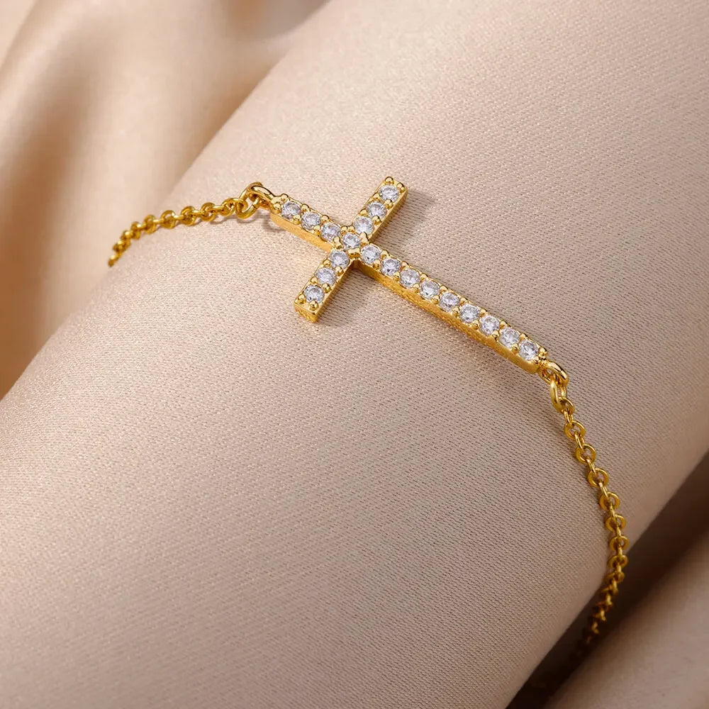 Maison Bonté – Gold-Plated Cross Bracelet